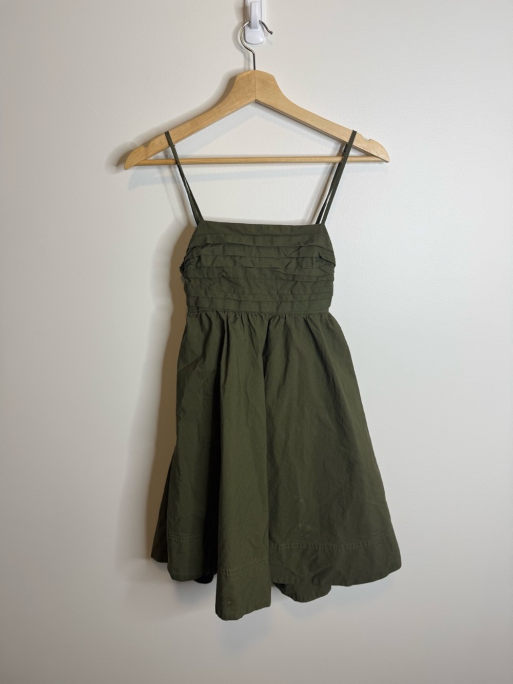 Moon River Olive Green Spaghetti Strap Mini Dress cut out size small